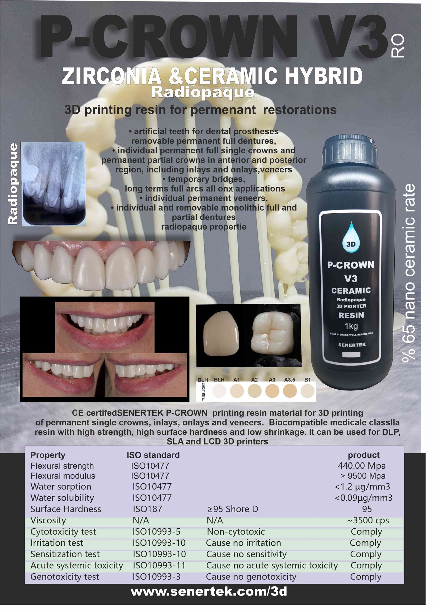 Senertek P-Crown V3 Dental Kalıcı Kron Reçinesi