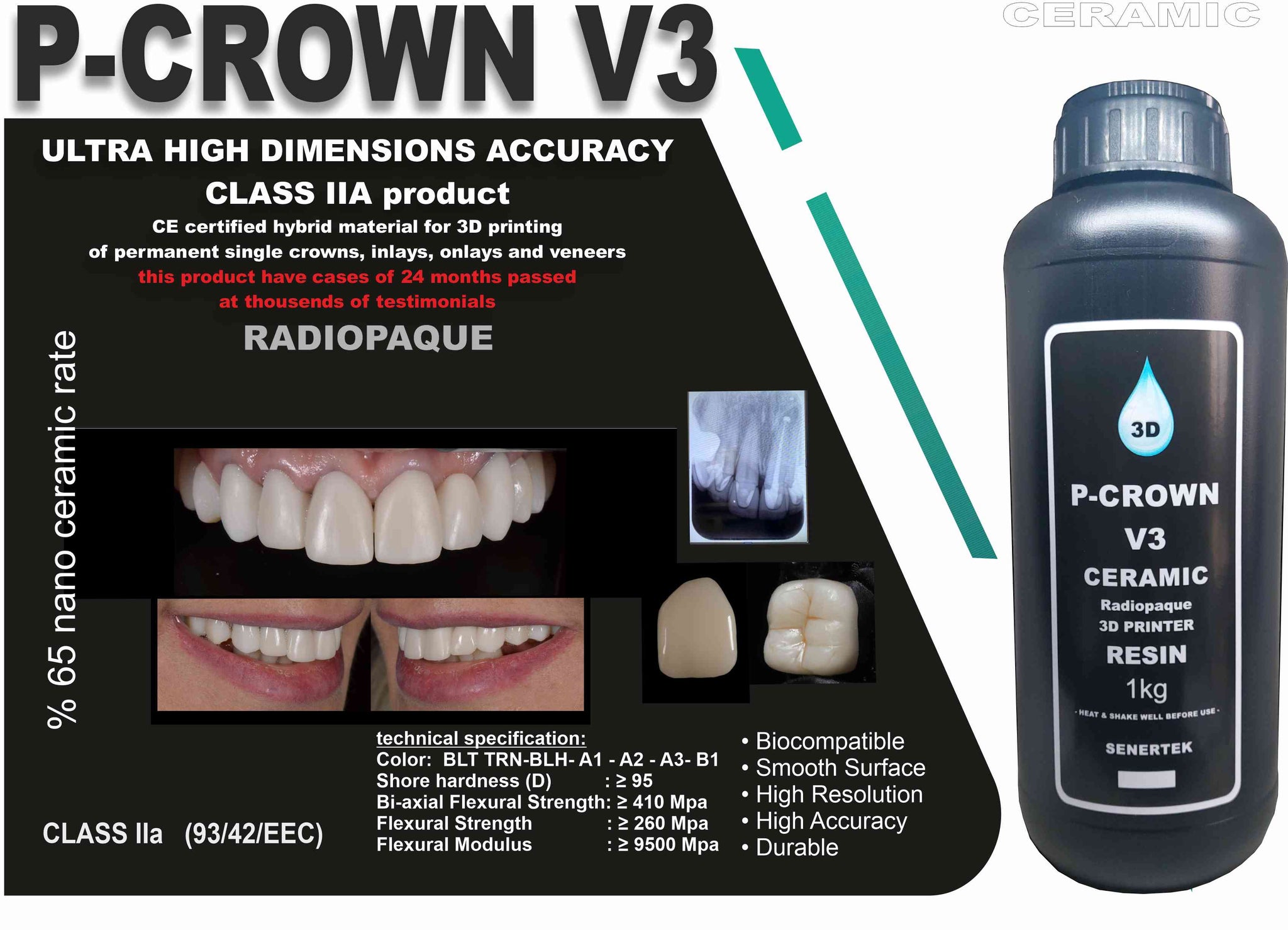 Senertek P-Crown V3 Dental Kalıcı Kron Reçinesi